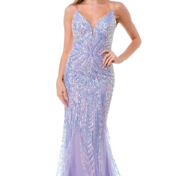 NWT Aspeed Design L2816J Sequins Prom Dress Lilac Size XL - Picture 1 of 9